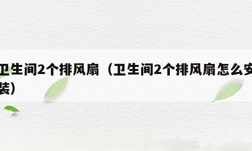 卫生间2个排风扇（卫生间2个排风扇怎么安装）