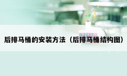 后排马桶的安装方法（后排马桶结构图）