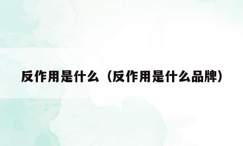 反作用是什么（反作用是什么品牌）