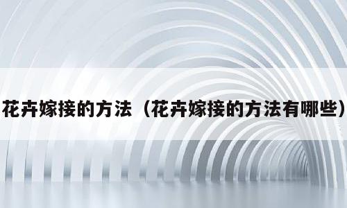 花卉嫁接的方法（花卉嫁接的方法有哪些）