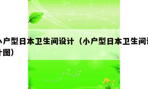 小户型日本卫生间设计（小户型日本卫生间设计图）