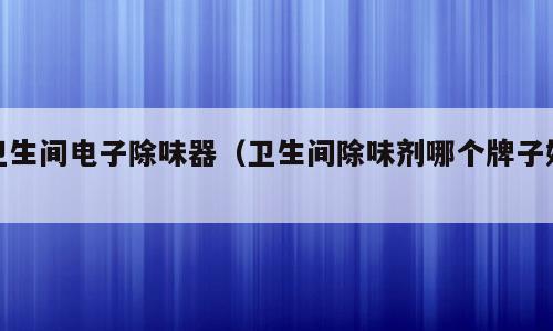 卫生间电子除味器（卫生间除味剂哪个牌子好）