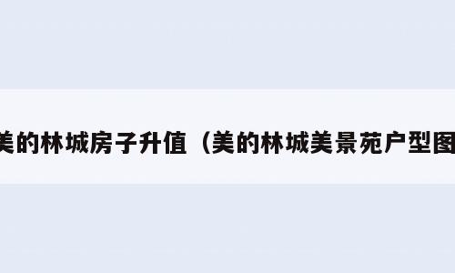 美的林城房子升值（美的林城美景苑户型图）