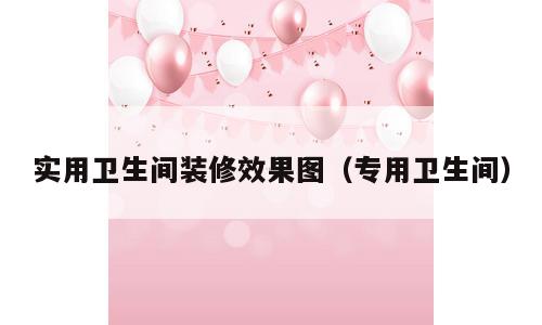 实用卫生间装修效果图（专用卫生间）