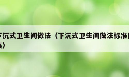 下沉式卫生间做法（下沉式卫生间做法标准图集）
