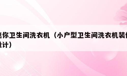 迷你卫生间洗衣机（小户型卫生间洗衣机装修设计）
