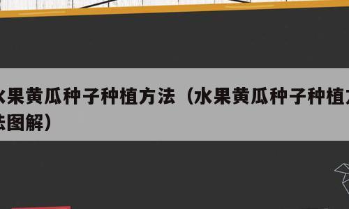 水果黄瓜种子种植方法（水果黄瓜种子种植方法图解）