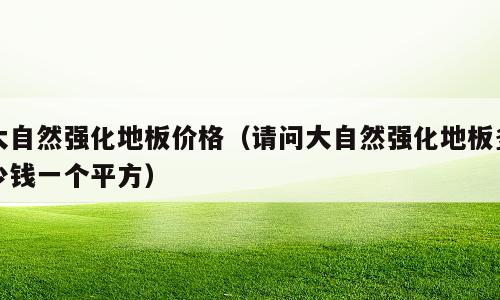 大自然强化地板价格（请问大自然强化地板多少钱一个平方）