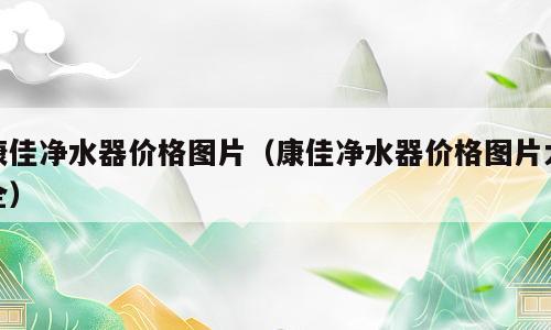 康佳净水器价格图片（康佳净水器价格图片大全）