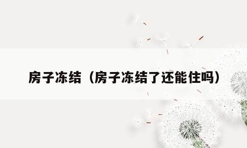 房子冻结（房子冻结了还能住吗）