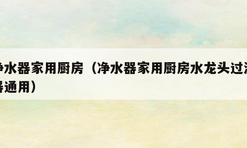 净水器家用厨房（净水器家用厨房水龙头过滤器通用）