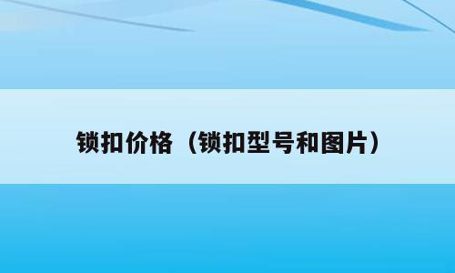 锁扣价格（锁扣型号和图片）