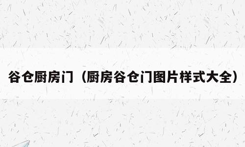 谷仓厨房门（厨房谷仓门图片样式大全）