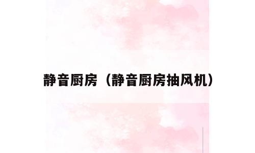 静音厨房（静音厨房抽风机）