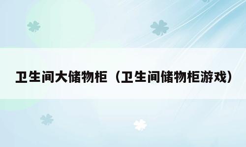 卫生间大储物柜（卫生间储物柜游戏）