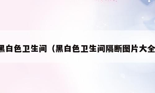 黑白色卫生间（黑白色卫生间隔断图片大全）