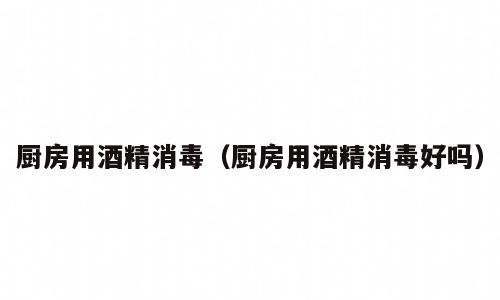厨房用酒精消毒（厨房用酒精消毒好吗）