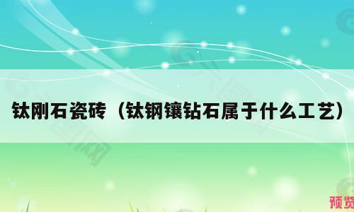 钛刚石瓷砖（钛钢镶钻石属于什么工艺）