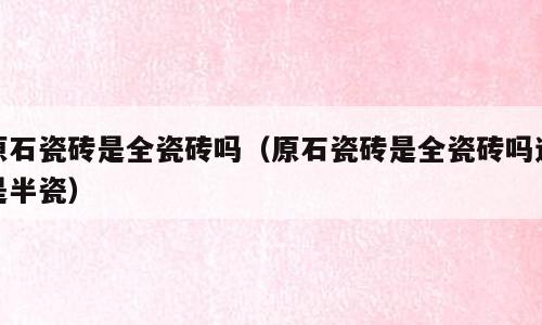 原石瓷砖是全瓷砖吗（原石瓷砖是全瓷砖吗还是半瓷）