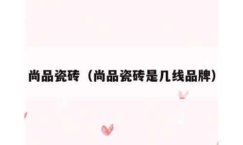 尚品瓷砖（尚品瓷砖是几线品牌）