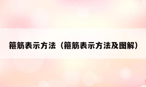 箍筋表示方法（箍筋表示方法及图解）