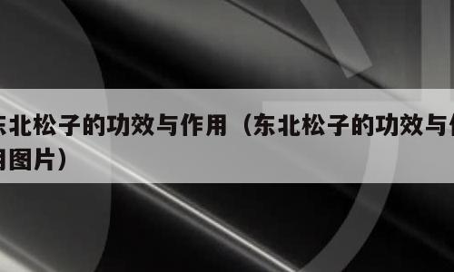 东北松子的功效与作用（东北松子的功效与作用图片）