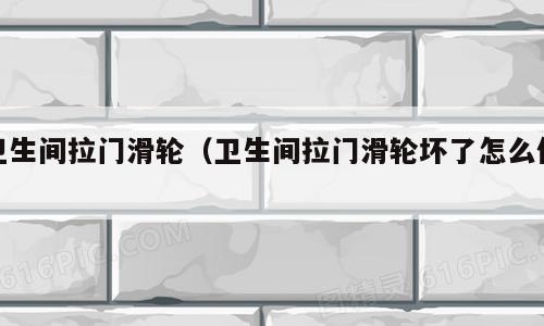 卫生间拉门滑轮（卫生间拉门滑轮坏了怎么修）