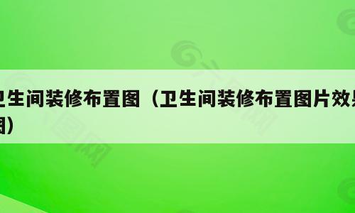 卫生间装修布置图（卫生间装修布置图片效果图）