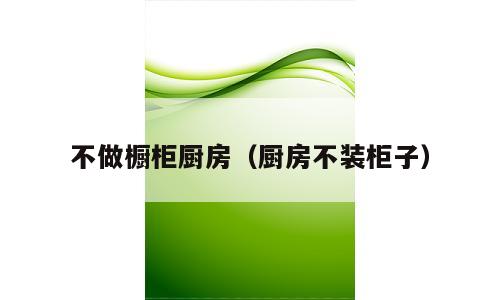 不做橱柜厨房（厨房不装柜子）