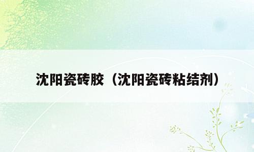 沈阳瓷砖胶（沈阳瓷砖粘结剂）
