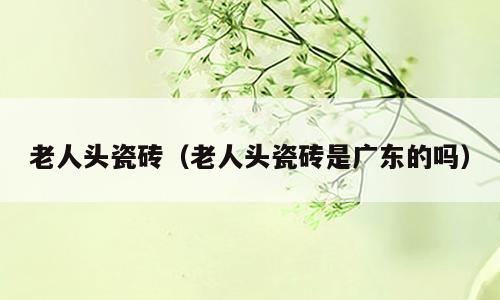 老人头瓷砖（老人头瓷砖是广东的吗）