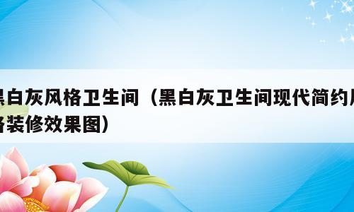 黑白灰风格卫生间（黑白灰卫生间现代简约风格装修效果图）