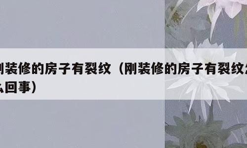 刚装修的房子有裂纹（刚装修的房子有裂纹怎么回事）